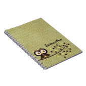 Forest Owl Woodland Hoot Night Spiral Notebook Notizblock (Rechte Seite)