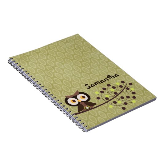 Forest Owl Woodland Hoot Night Spiral Notebook Notizblock (Rechte Seite)