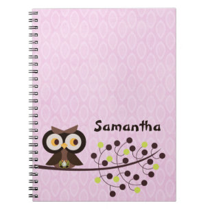 Forest Owl Woodland Hoot Night Spiral Notebook Notizblock