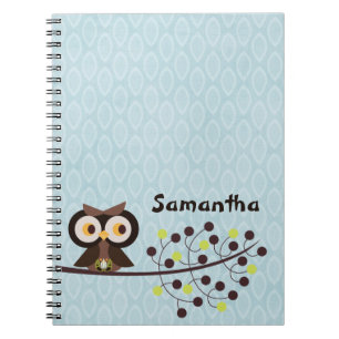 Forest Owl Woodland Hoot Night Spiral Notebook Notizblock
