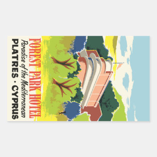 Forest Park Hotel (Platres Cyprus) Vector Format Rechteckiger Aufkleber