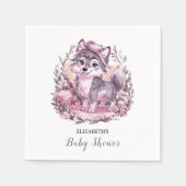 Forest Pastel Wolf Babydusche Serviette (Vorderseite)