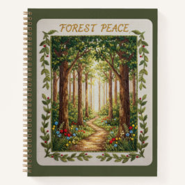 Forest Peace Embroidered Nature Path Journal Notizblock