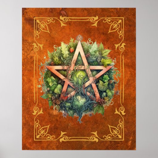 Forest Pentagram Digitale Kunst Poster (Vorne)