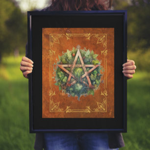 Forest Pentagram Digitale Kunst Poster
