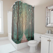 Forest Phantoms: Schwimmlicht im Nachtwald Duschvorhang (Beispiel)