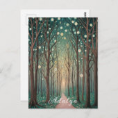 Forest Phantoms: Schwimmlicht im Nachtwald Postkarte (Vorne/Hinten)