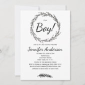 Forest Pine Rustic Country Boy Baby Dusche Einladung (Vorderseite)