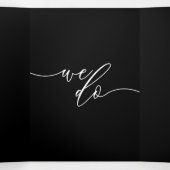 Forest Pine Tree Black Modern Wedding Dreifach Gefaltete Karte (Innenseite Mitte)