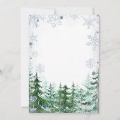 Forest Pine Tree Cold Outside Baby Dusche Einladung (Rückseite)