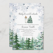 Forest Pine Tree Cold Outside Baby Dusche Einladung (Vorne/Hinten)