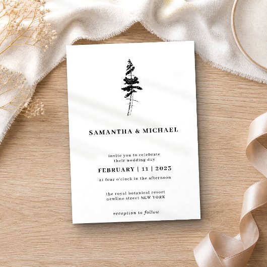 Forest Pine Tree Indie Rustic Einladung