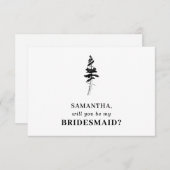 Forest Pine tree Indie Werden Sie meine Brautjungf Einladung (Vorne/Hinten)