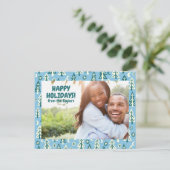 Forest Pine Tree Moon Stars CUSTOM FOTO Holiday Postkarte (Stehend Vorderseite)