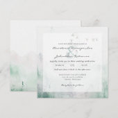 Forest Pine Tree Rustic 2 Watercolor Einladung (Vorne/Hinten)