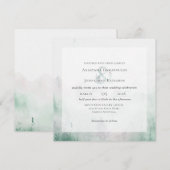 Forest Pine Tree Rustic Watercolor  Einladung (Vorne/Hinten)