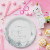 Forest Pine Tree Rustic Watercolor  Pappteller (Party)