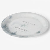 Forest Pine Tree Rustic Watercolor  Pappteller (Schrägansicht)