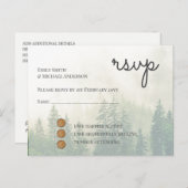 Forest Pine Trees Wedding RSVP Return Postacard Einladungspostkarte (Vorne/Hinten)