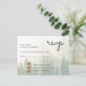 Forest Pine Trees Wedding RSVP Return Postacard Einladungspostkarte (Stehend Vorderseite)