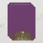 Forest Plum Green Woodpecker Tree Wedding Einladun Einladung (Vorne/Hinten)