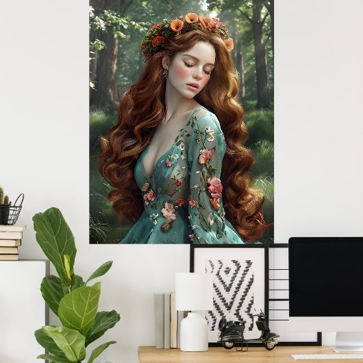 Forest Princess Fantasy Poster - Ren Faire Muse (Heimbüro)