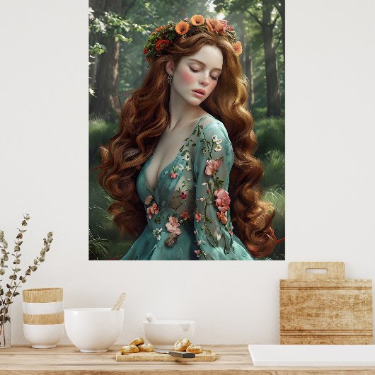 Forest Princess Fantasy Poster - Ren Faire Muse (Küche)