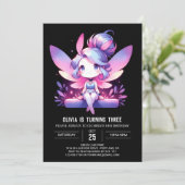 Forest Printable Fairy Birthday Einladung (Stehend Vorderseite)