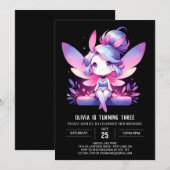 Forest Printable Fairy Birthday Einladung (Vorne/Hinten)