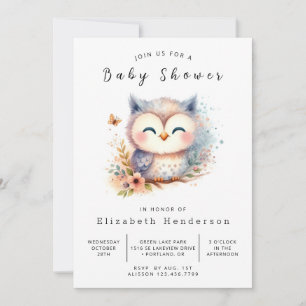 Forest Printable Owl Baby Dusche Einladung