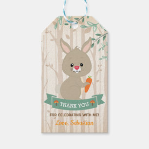 Forest Rabbit Bunny Woodland Geburtstagsdusche Geschenkanhänger
