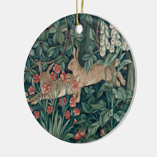Forest Rabbits Tapestry Keramik Ornament (Links)