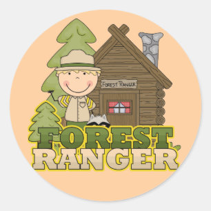 Forest Ranger Boy Tshirts und Geschenke Runder Aufkleber