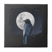 Forest Raven Cold Moon Fliese (Vorderseite)