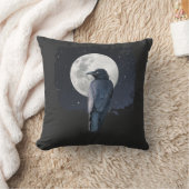 Forest Raven Cold Moon Kissen (Decke)