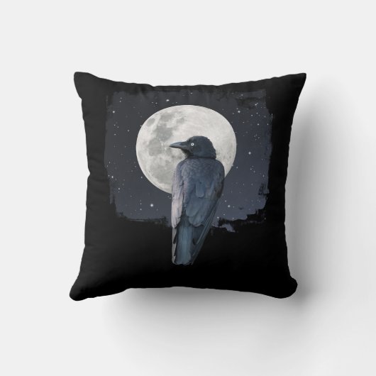 Forest Raven Cold Moon Kissen (Rückseite)