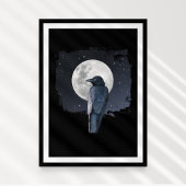 Forest Raven Cold Moon Poster