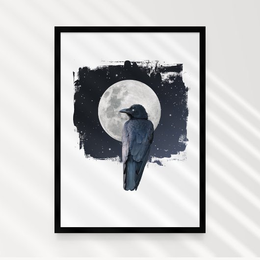 Forest Raven Cold Moon Poster
