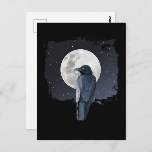 Forest Raven Cold Moon Postkarte (Vorne/Hinten)