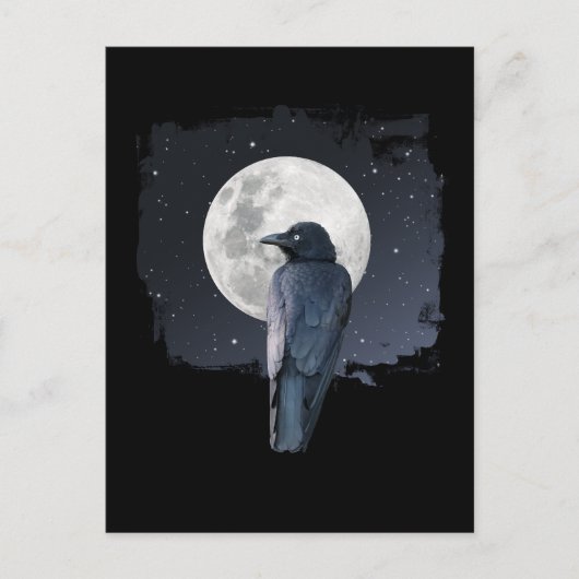 Forest Raven Cold Moon Postkarte (Vorderseite)