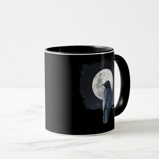 Forest Raven Cold Moon Tasse (VorderseiteRechts)