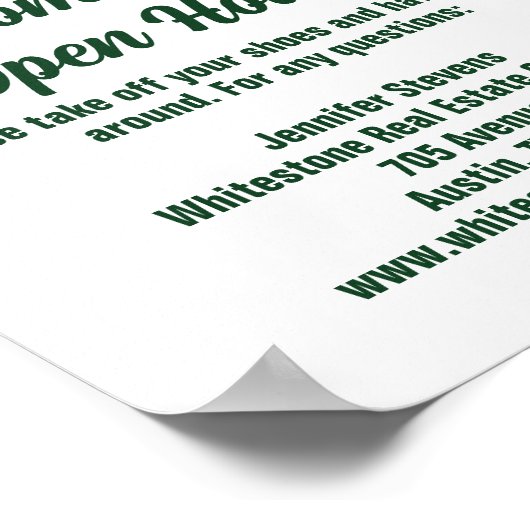 Forest Real Anwesen Company Custom Open House Poster (Ecke)