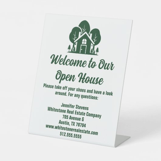 Forest Real Anwesen Company Custom Open House Sockelschild (Vorderseite)