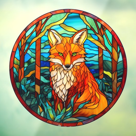 Forest Red Fox Imitate gestanztes Glas Fensteraufkleber (Blatt 3)