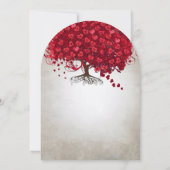 Forest Red Heart Leaf Tree Wedding Einladungen (Rückseite)