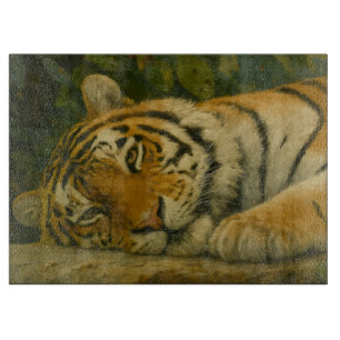 Forest Reverie - Tiger im Dschungellicht Schneidebrett
