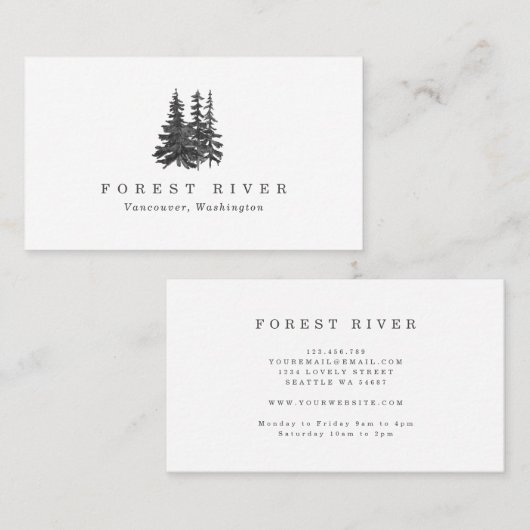 Forest River Rustic Visitenkarte (Vorne/Hinten)