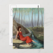 Forest Rivulet - Fantasy Forest Elf Girl Girl Post Postkarte (Vorne/Hinten)