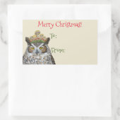 Forest Royal Eule bis Weihnachtsaufkleber Rechteckiger Aufkleber (Tasche)