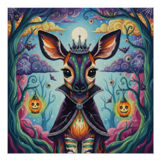 Forest Royalty - Whimsical Halloween Hybrid Poster